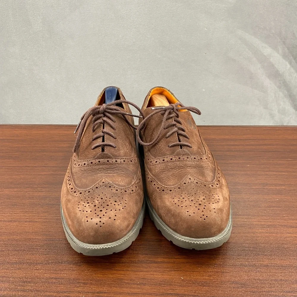 Timberland 96090 Mens 9.5 M Dress Shoes Brown Leather Waterproof Wingtip Oxford